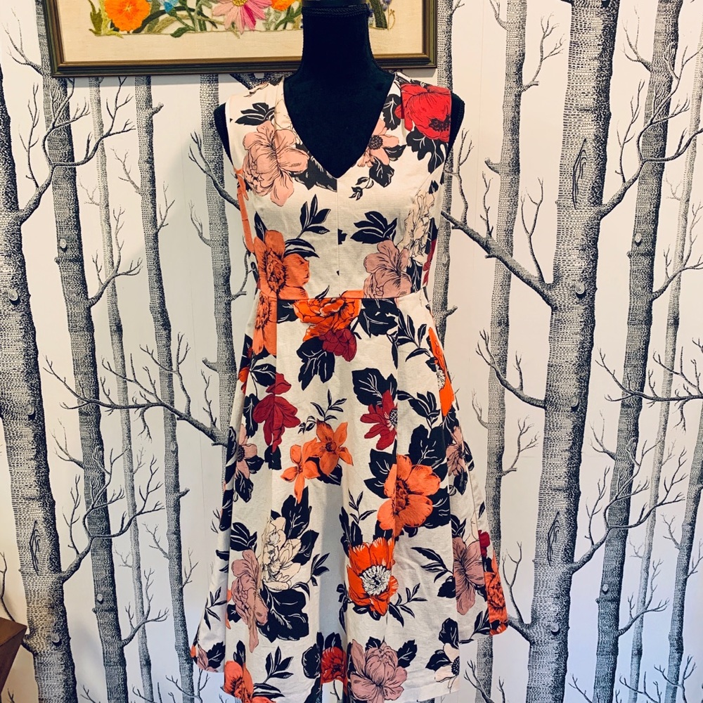 Ann Taylor A Line Flower Spring Party Brunch Dress